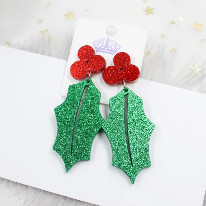 Funkelnde Urlaubsohrringe mit Blättern und Beeren