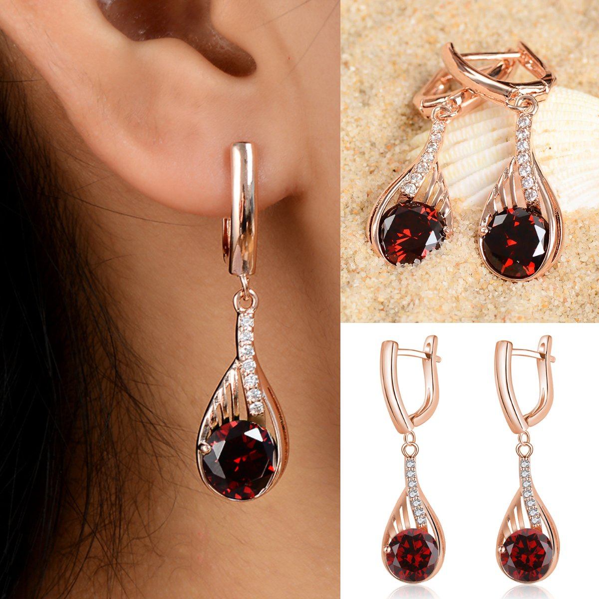 Sonderangebot - Elegante Tropfen-Strass-Ohrringe