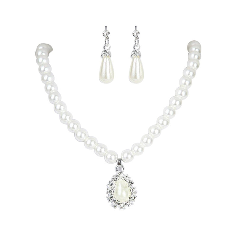 Prächtiges Schmuckset mit Perlen und Strasssteinen