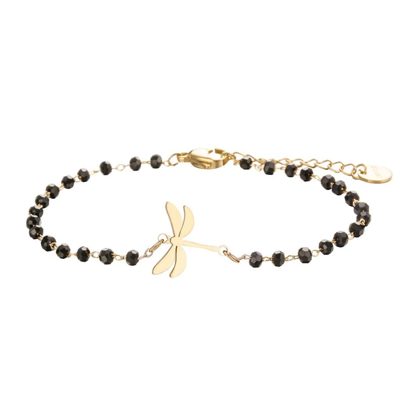 Kleeblatt-Anhänger aus Edelstahl mit Strass-Perlen, Kettenarmbänder