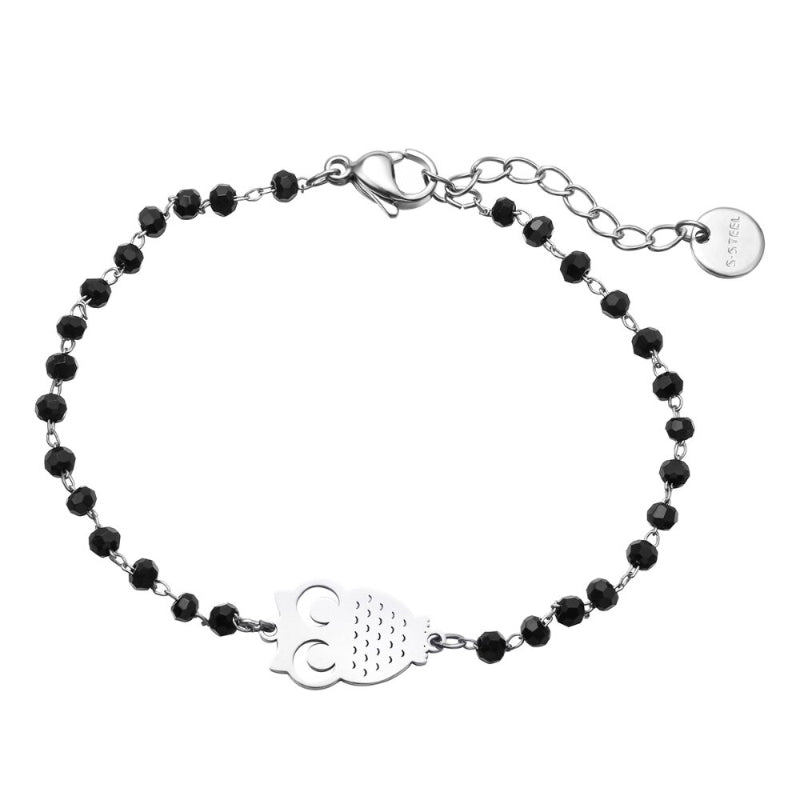 Kleeblatt-Anhänger aus Edelstahl mit Strass-Perlen, Kettenarmbänder