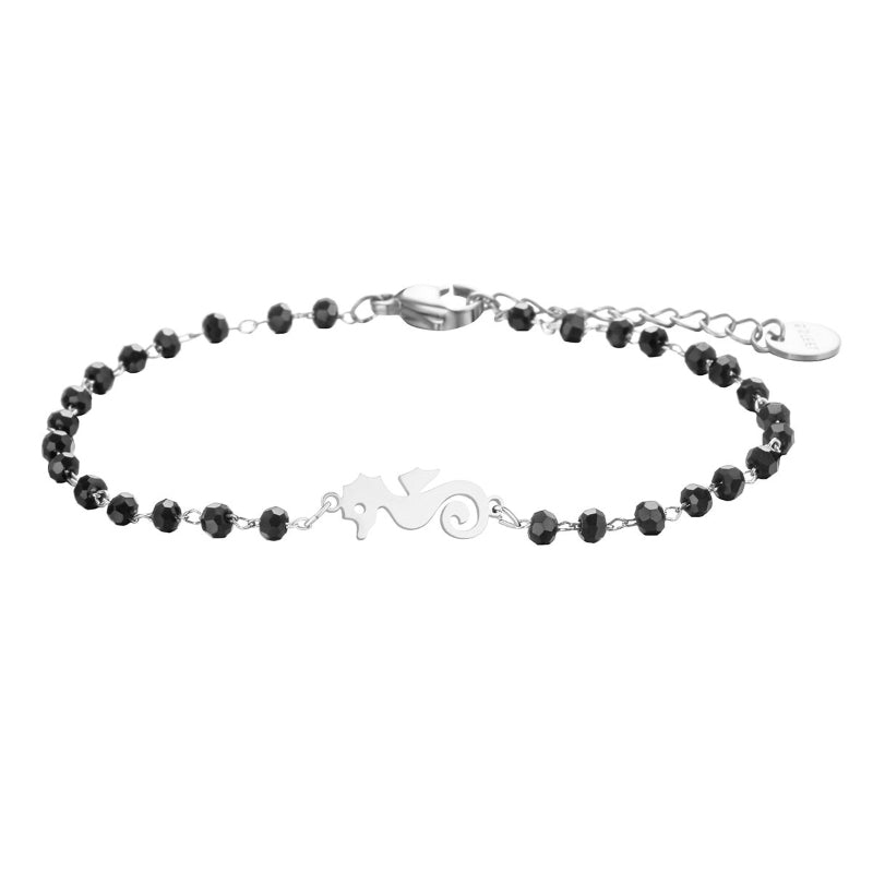 Kleeblatt-Anhänger aus Edelstahl mit Strass-Perlen, Kettenarmbänder