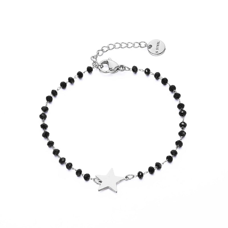 Kleeblatt-Anhänger aus Edelstahl mit Strass-Perlen, Kettenarmbänder