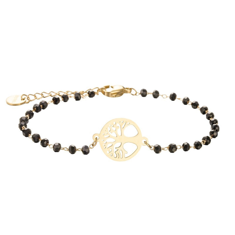 Kleeblatt-Anhänger aus Edelstahl mit Strass-Perlen, Kettenarmbänder