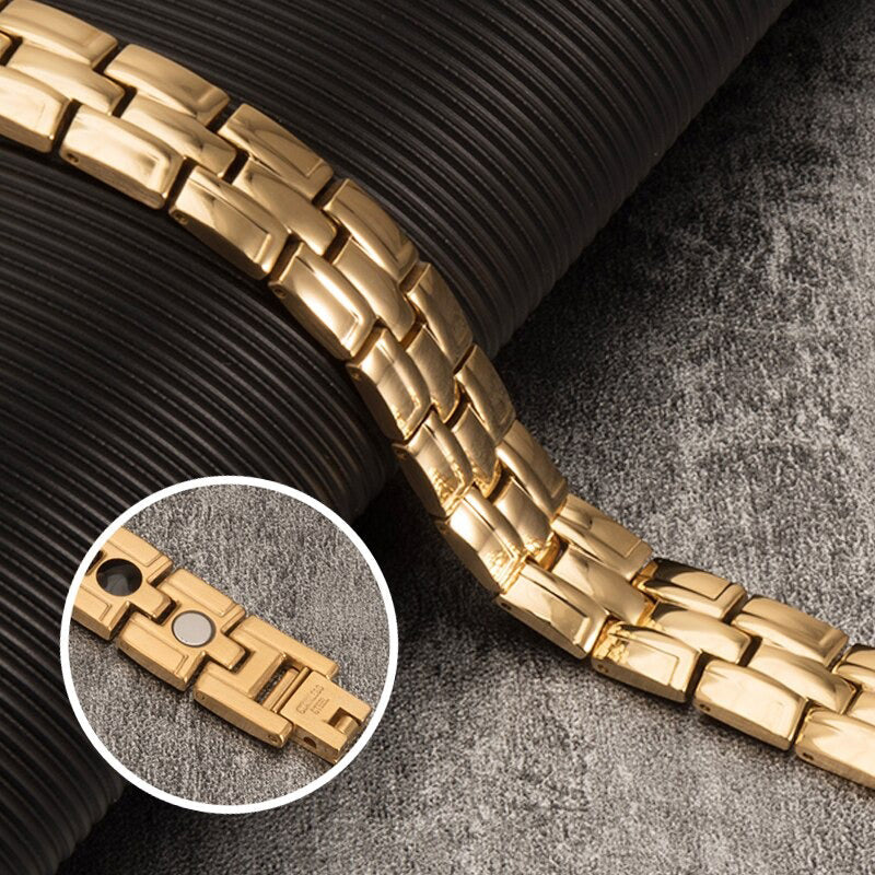 Magnettherapie-Armbänder mit Gliederkette aus Edelstahl