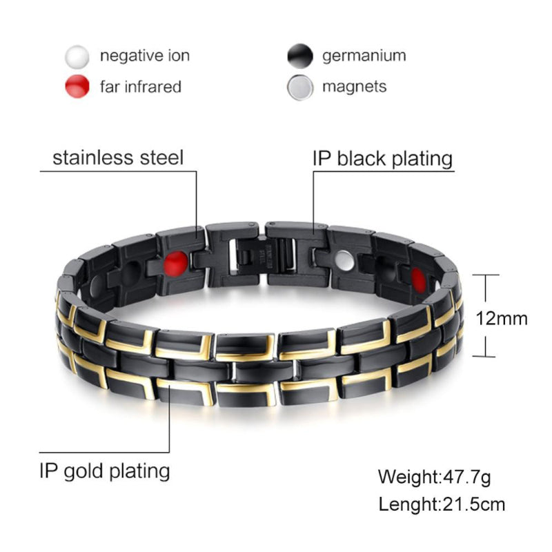 Magnettherapie-Armbänder mit Gliederkette aus Edelstahl