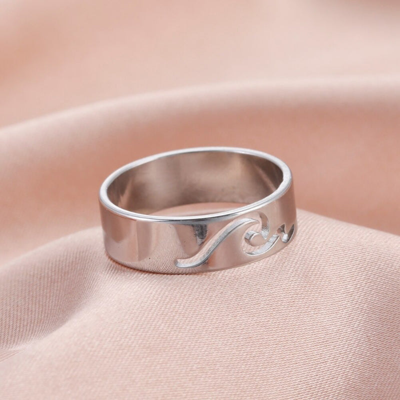 Edelstahl Ozean Surf Meer Welle Ringe