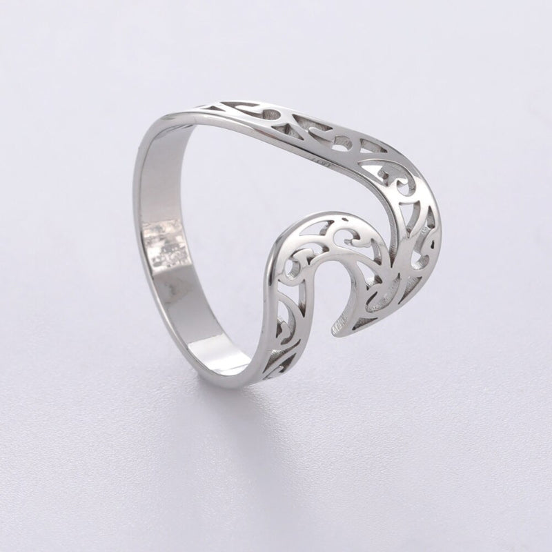 Edelstahl Ozean Surf Meer Welle Ringe