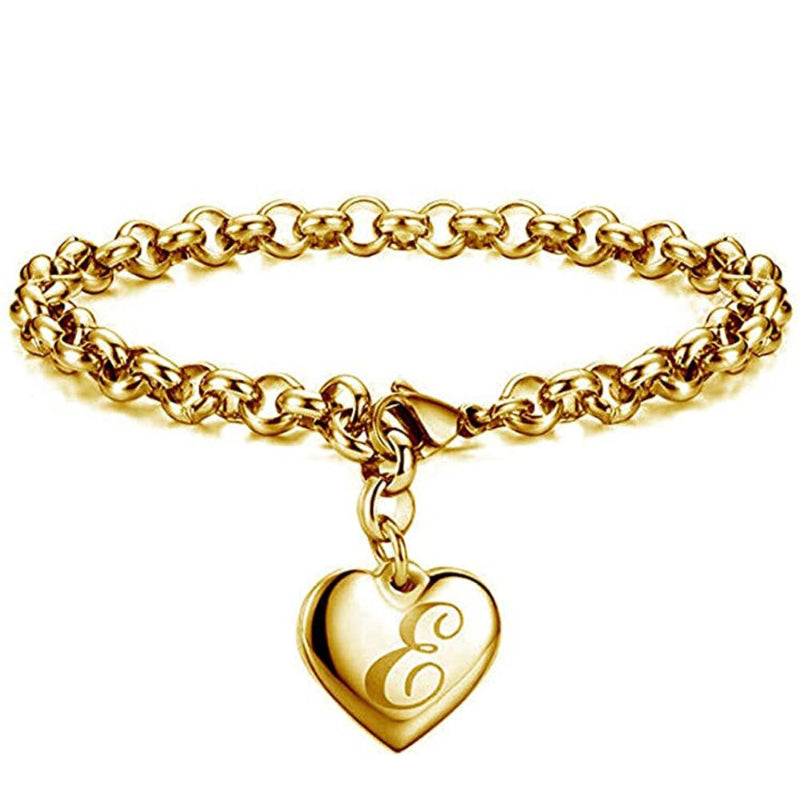 Edelstahl personalisierte A-Z Anfangsbuchstaben Liebe Herz Charm Armbänder
