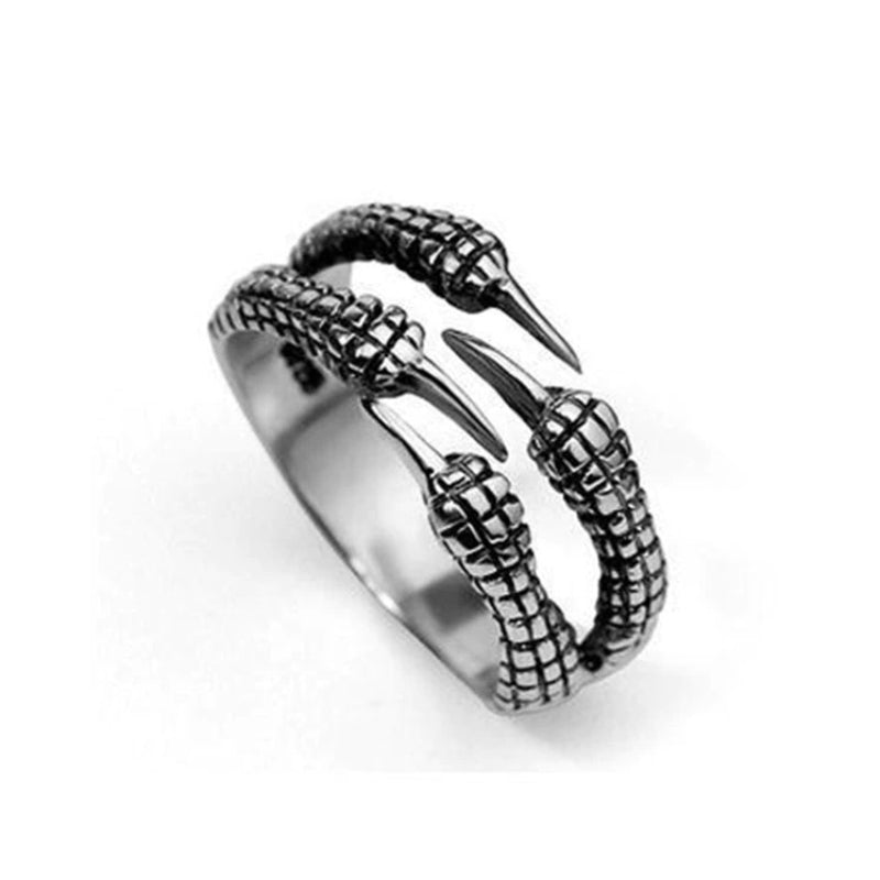 Offene Ringe aus Edelstahl im Retro-Gothic-Stil mit Drachenklaue und anpassbarer Größe
