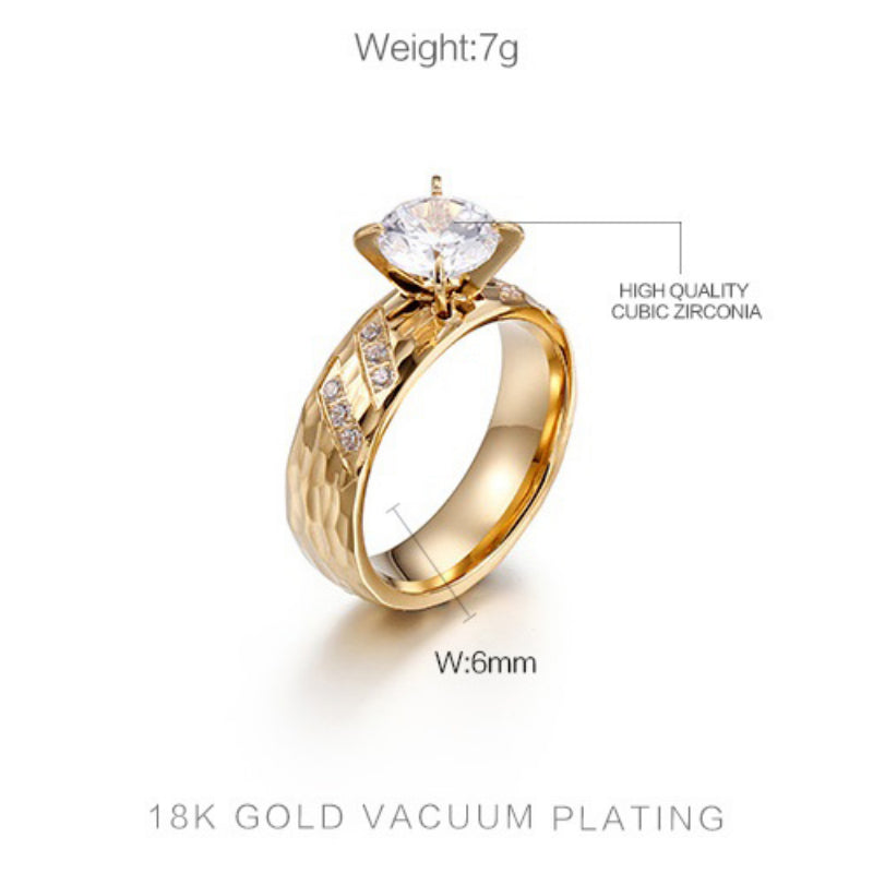 Edelstahl Uplifted Zirkon Paar Versprechen Verlobungsringe Set