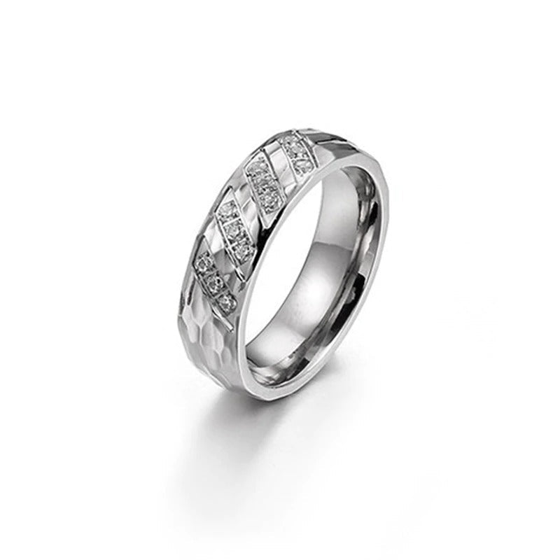 Edelstahl Uplifted Zirkon Paar Versprechen Verlobungsringe Set