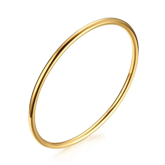 Goldarmreif - Elegantes, dünnes, poliertes, klassisches, nahtloses Armband