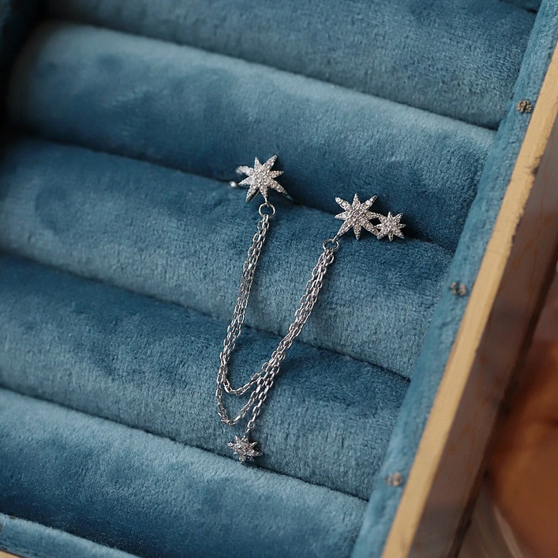 Ohrringe mit Stern-Quaste und Zirkonia