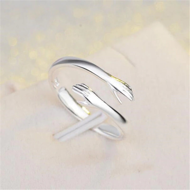 Verstellbarer Love Hug Ring aus Sterlingsilber