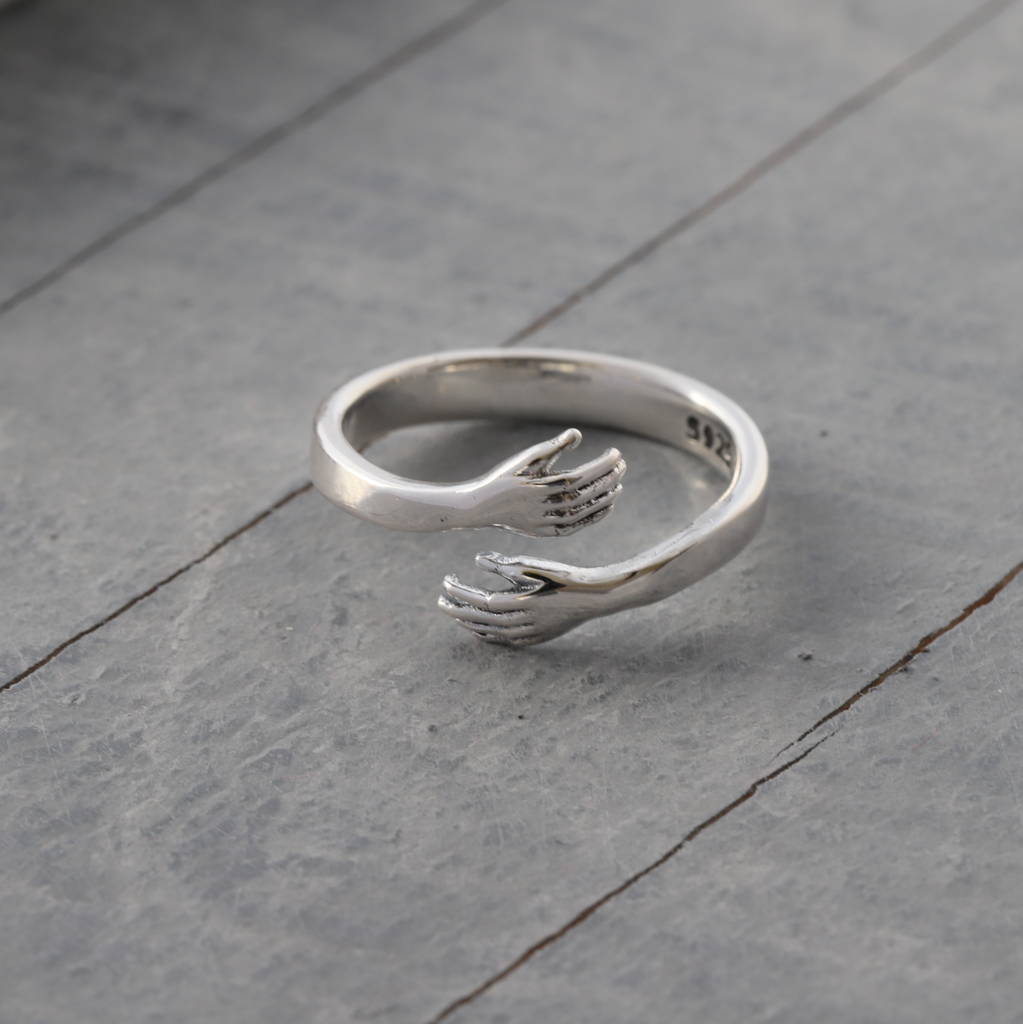 Verstellbarer Love Hug Ring aus Sterlingsilber