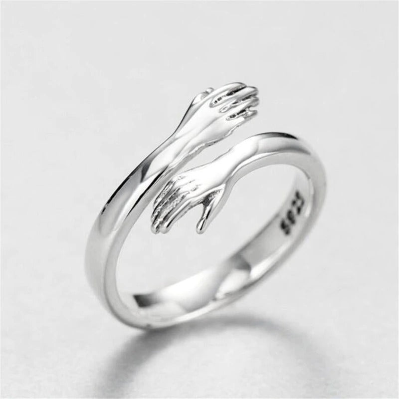 Verstellbarer Love Hug Ring aus Sterlingsilber