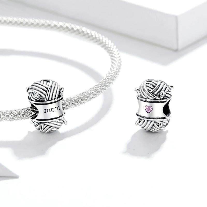 Sterling Silber Garnknäuel Mama Charm-Perlen