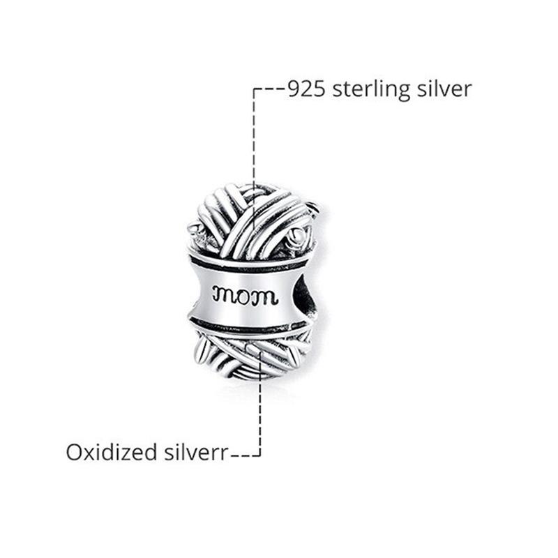 Sterling Silber Garnknäuel Mama Charm-Perlen