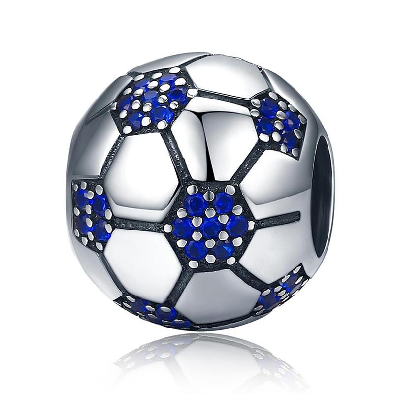 Charm-Perlen „Fußballsport“ aus Sterlingsilber