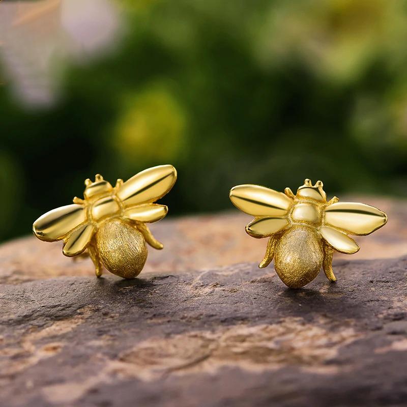 Ohrstecker Honigbiene aus Sterlingsilber