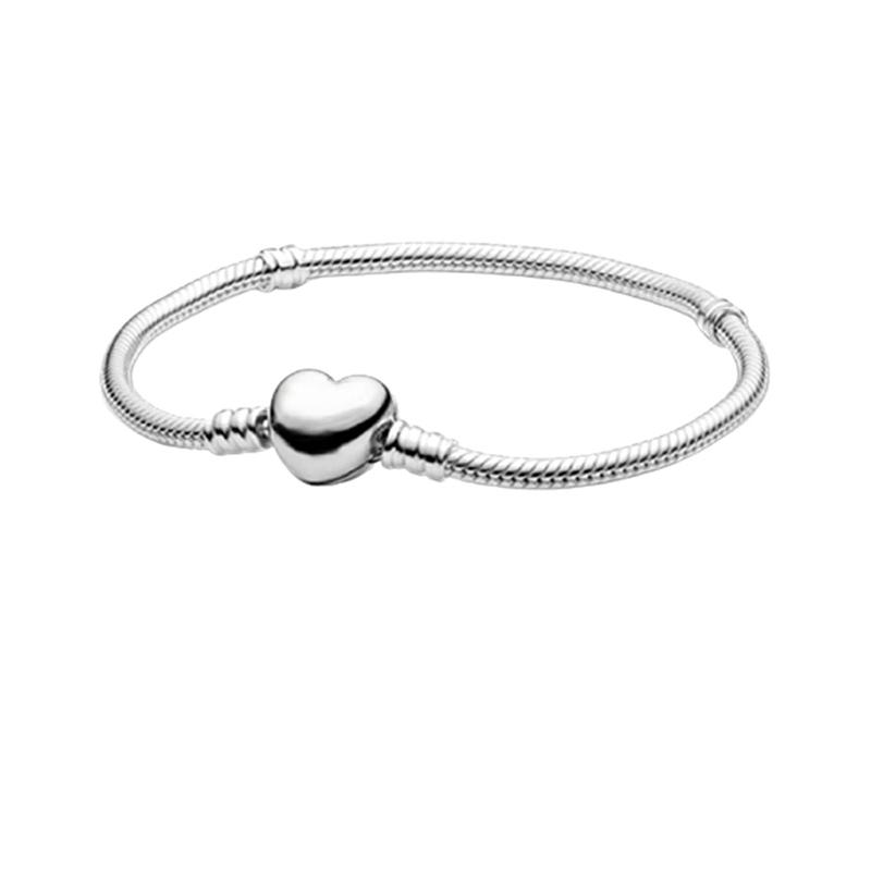 Schlangenkette aus Sterlingsilber mit Perlen-Charm-Armband