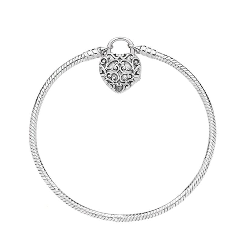 Schlangenkette aus Sterlingsilber mit Perlen-Charm-Armband