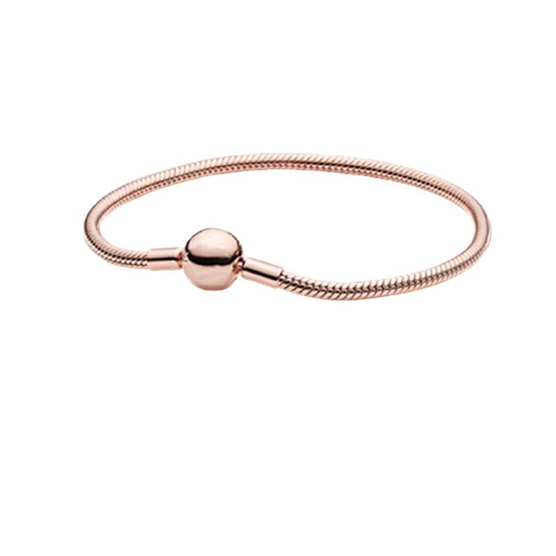 Schlangenkette aus Sterlingsilber mit Perlen-Charm-Armband