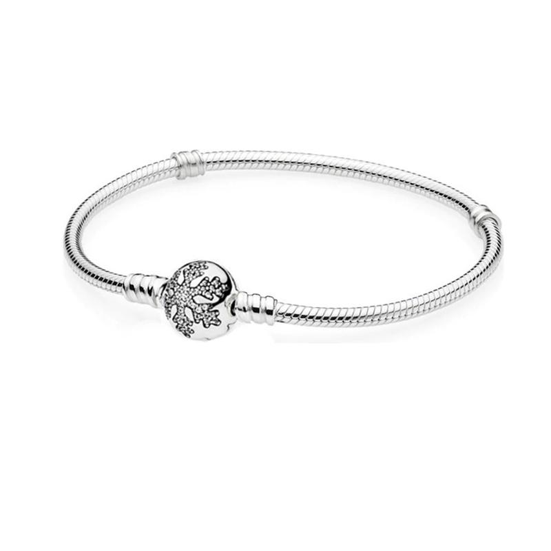 Schlangenkette aus Sterlingsilber mit Perlen-Charm-Armband