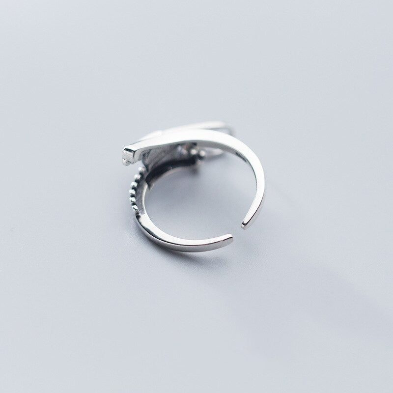 Einzigartige, verstellbare Ringe aus Sterlingsilber im Reißverschluss-Design