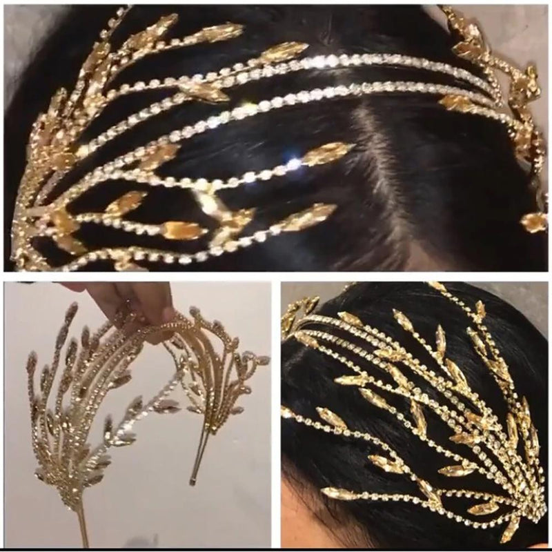 Auffällige Vintage Diademe mit Perlen und Strass