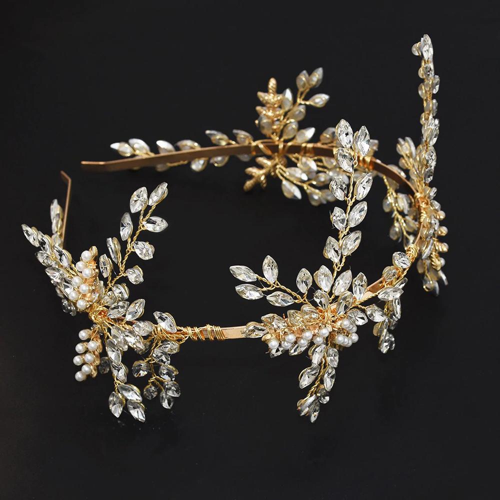 Auffällige Vintage Diademe mit Perlen und Strass