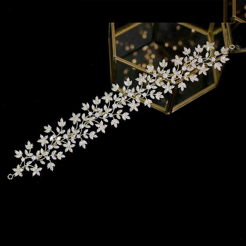 Atemberaubende Blumenkrone mit Strasssteinen für die Brautkönigin