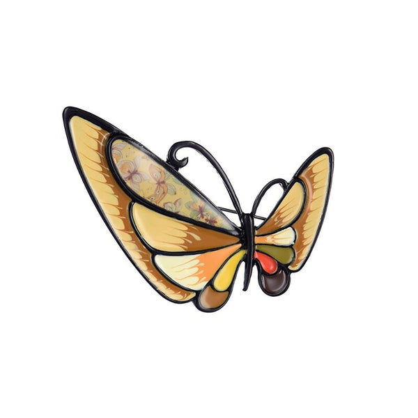 Atemberaubende mehrfarbige Emaille-Schmetterlingsbroschen