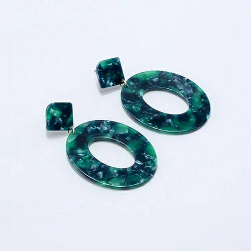 Atemberaubende ovale geometrische baumelnde Ohrringe