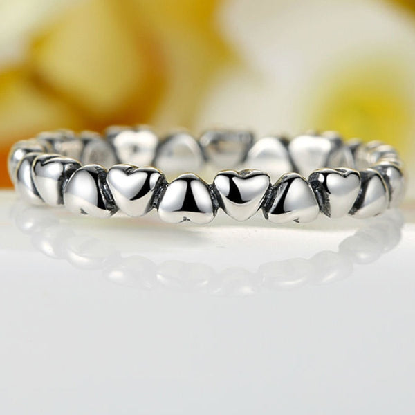 Atemberaubender Herzring „Forever Love“ aus Sterlingsilber