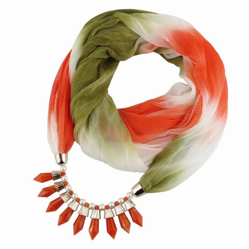 Stilvoller Chiffonschal mit Farbverlauf und Perlenanhänger