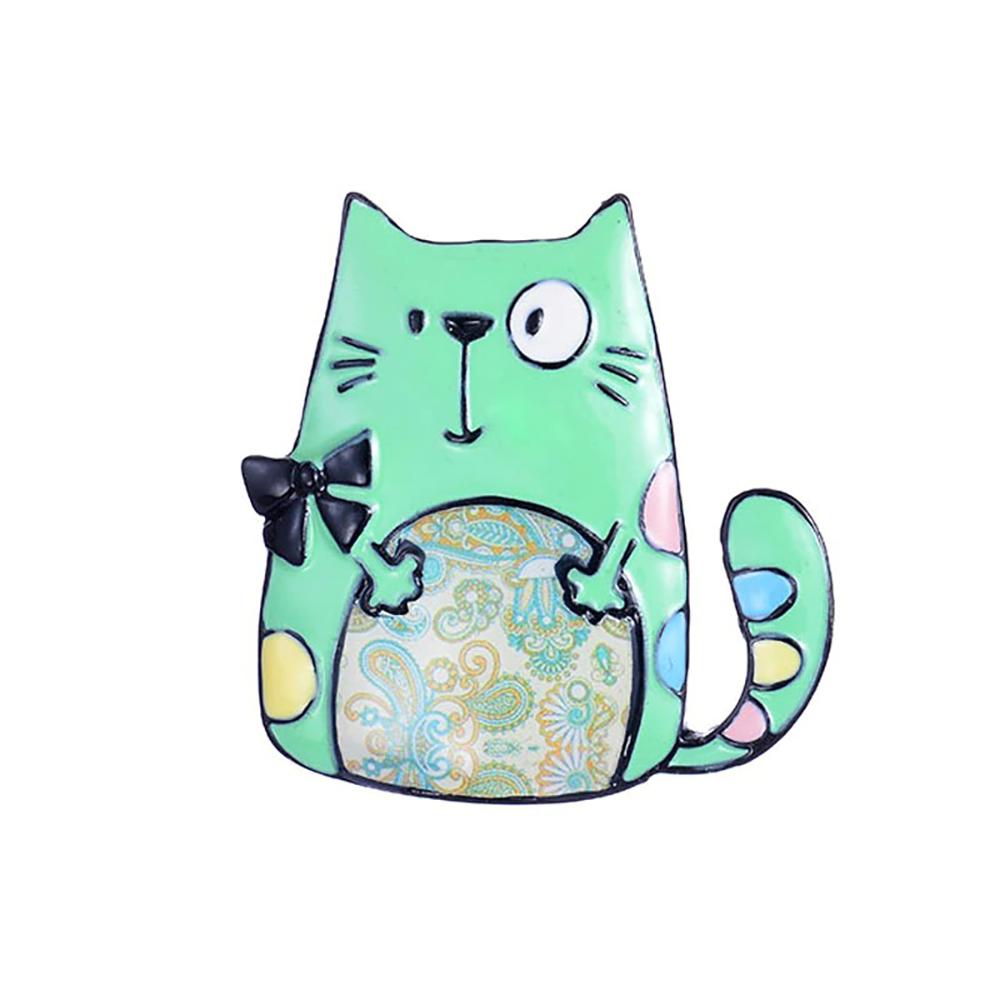Süße Katzen-Emaille-Brosche