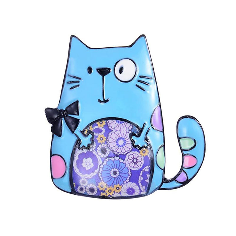 Süße Katzen-Emaille-Brosche
