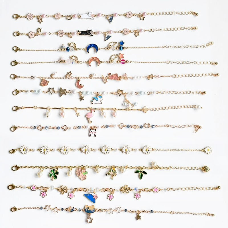 Süße Blumen- und Sternenarmbandkollektion