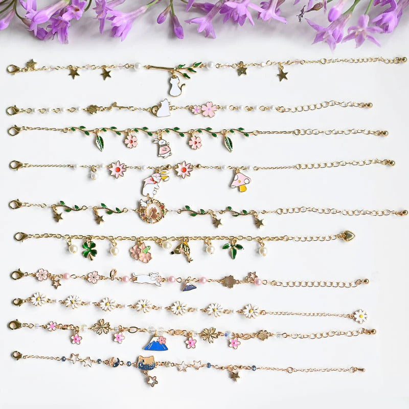 Süße Blumen- und Sternenarmbandkollektion