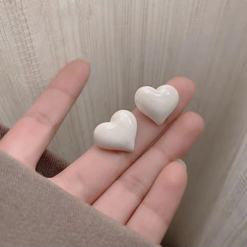 Süße Macaron farbige Liebe Herz Ohrstecker