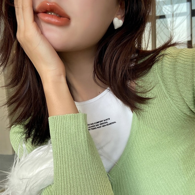 Süße Macaron farbige Liebe Herz Ohrstecker