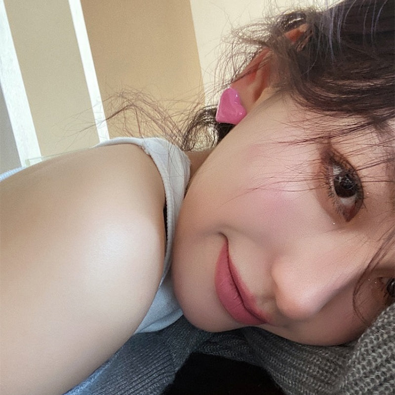 Süße Macaron farbige Liebe Herz Ohrstecker