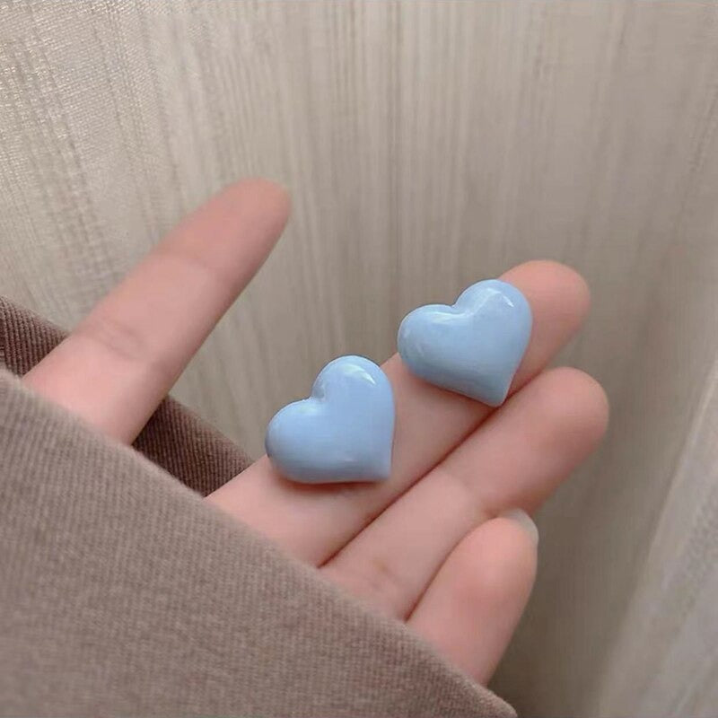 Süße Macaron farbige Liebe Herz Ohrstecker