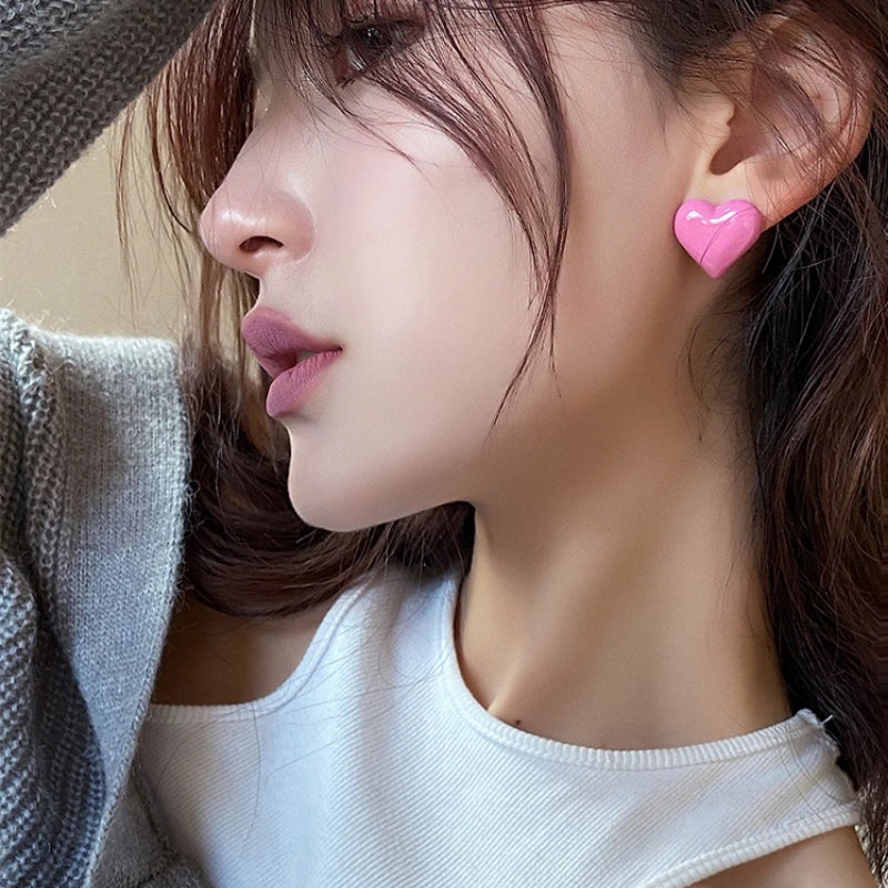 Süße Macaron farbige Liebe Herz Ohrstecker