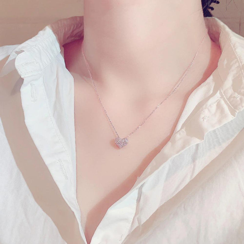 Süße Mini funkelnde Zirkon Liebe Herz Anhänger Halsketten