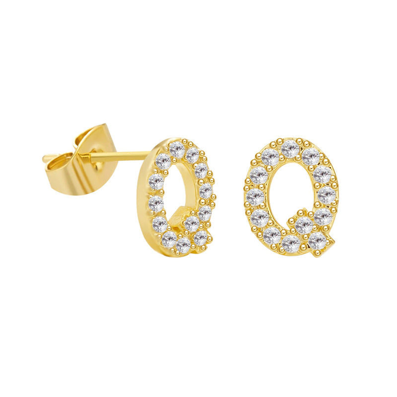 Süße und dezente personalisierte Ohrstecker mit Anfangsbuchstaben A-Z