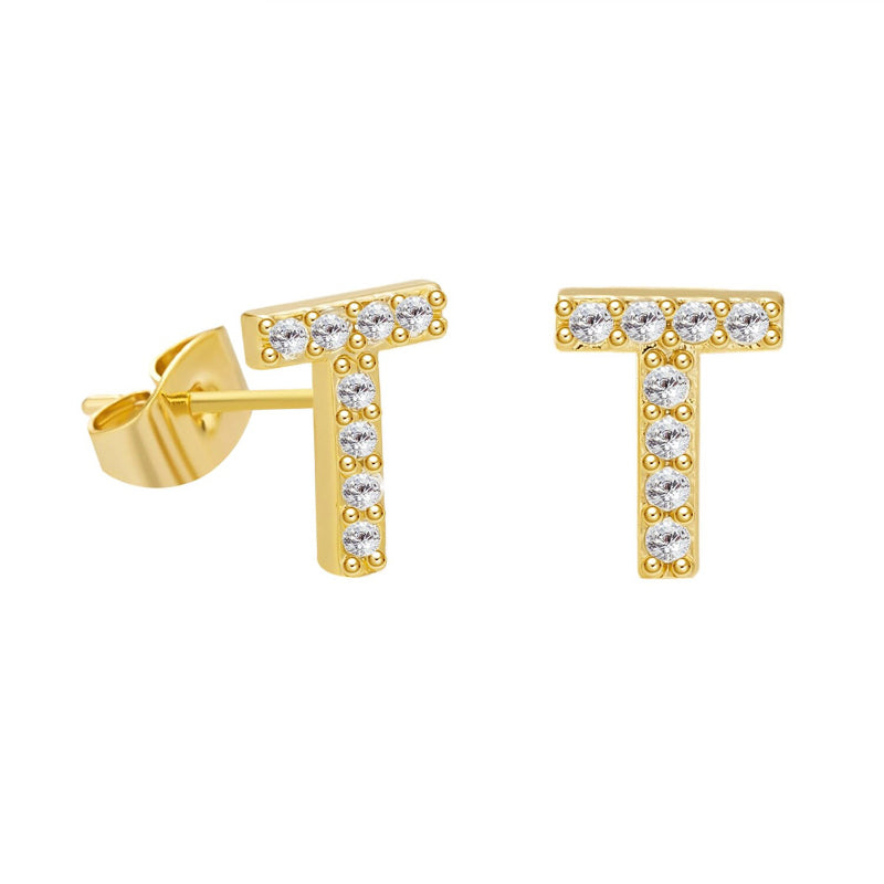 Süße und dezente personalisierte Ohrstecker mit Anfangsbuchstaben A-Z