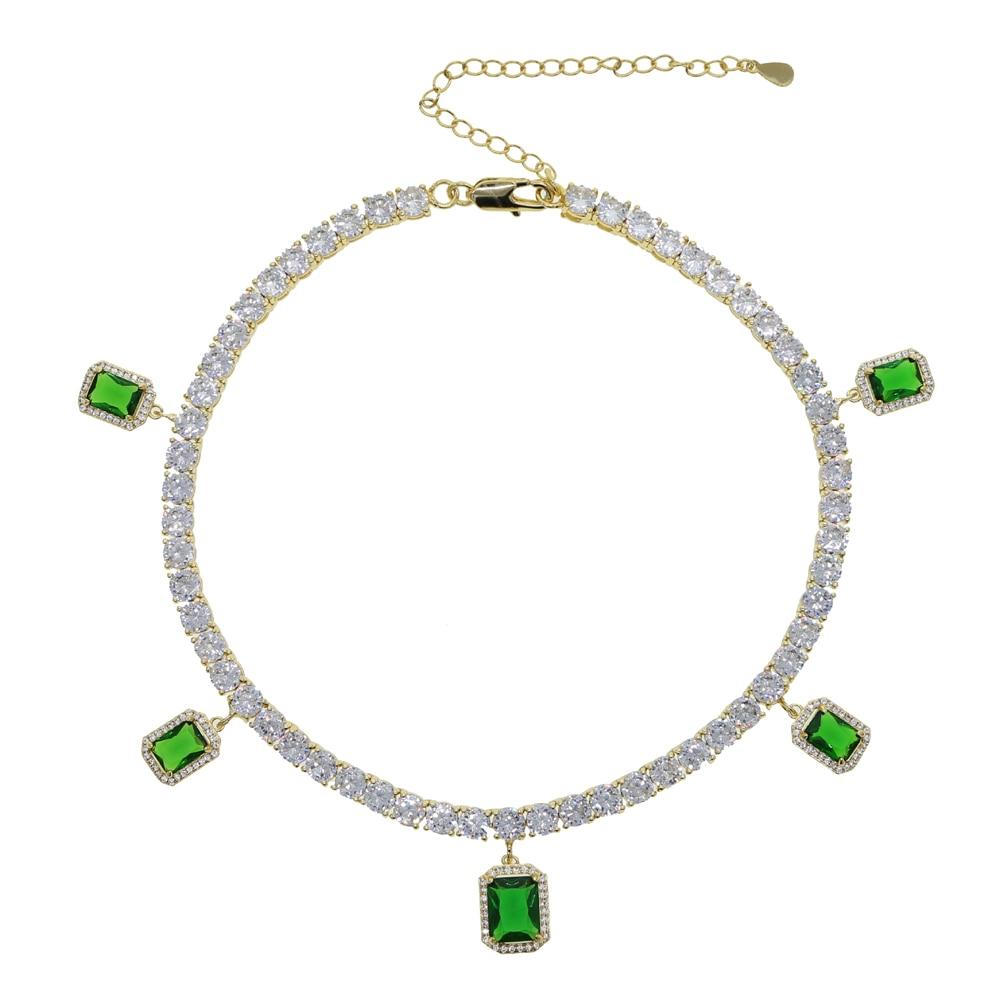 Tennisketten-Halskette mit Strass- und Schmetterlingsanhängern